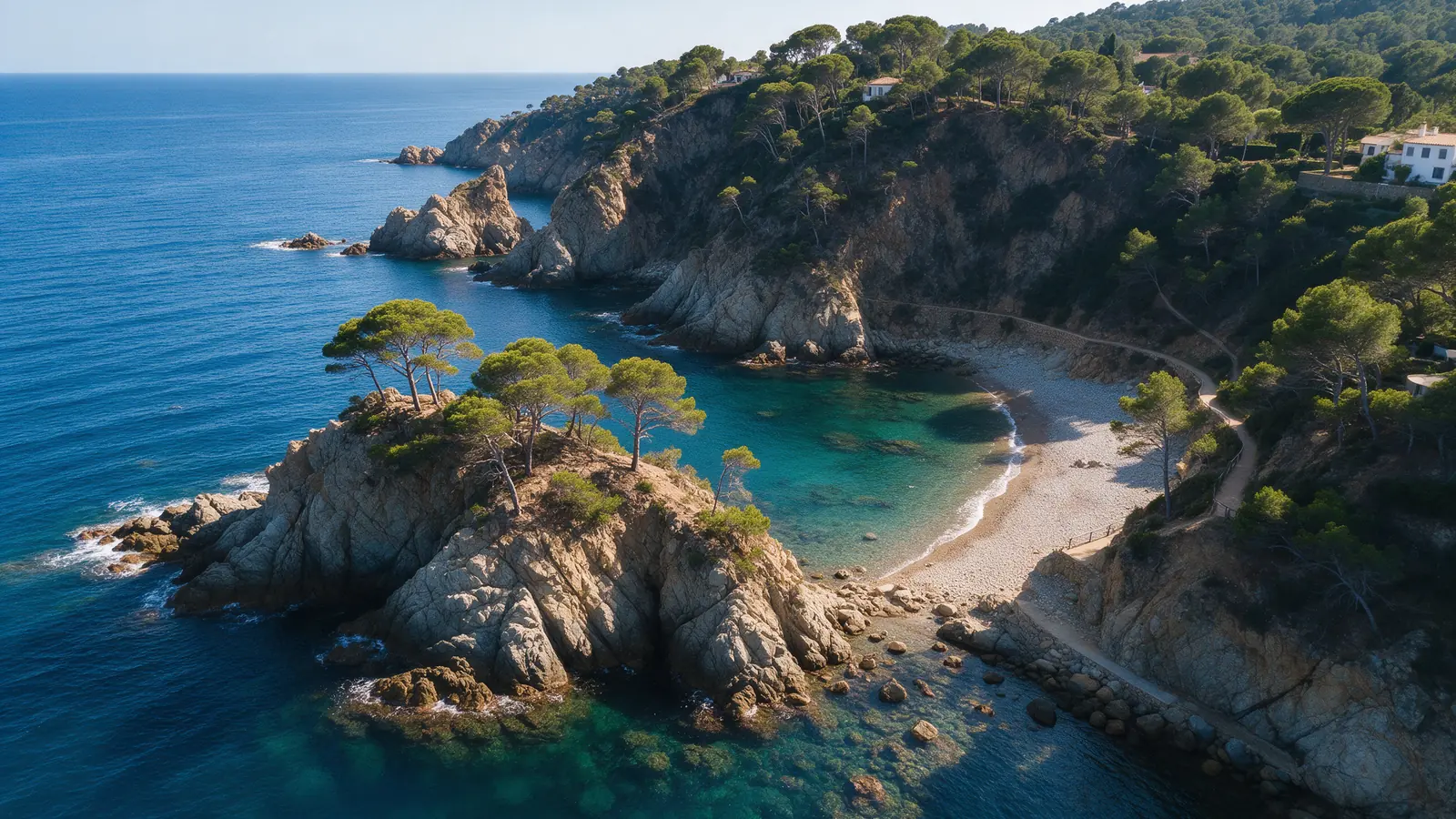Acantilados y cala de aguas turquesas